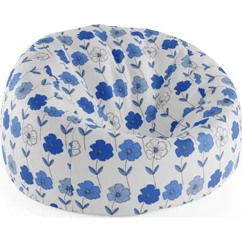 Sedací pytel Sablio Sedací vak Cocoon Modré květiny - 115 x 75 cm x 45 cm