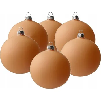 Vánoční dekorace Vánoční Baňky na vánoční stromeček skleněné 10 cm barva BROSKEVOVÁ světlá matná originální