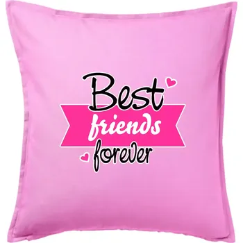 Polštář Best friends stuha - Polštář 50x50 - 50x50 - Pouze potah ( Růžová )