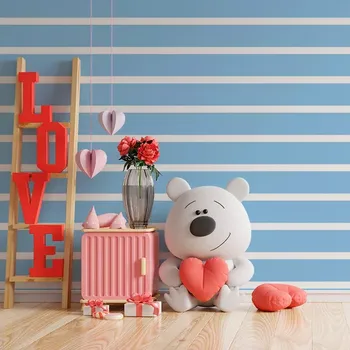 Tapeta Sablio Tapeta Modrobílé pruhy - 125x75 cm