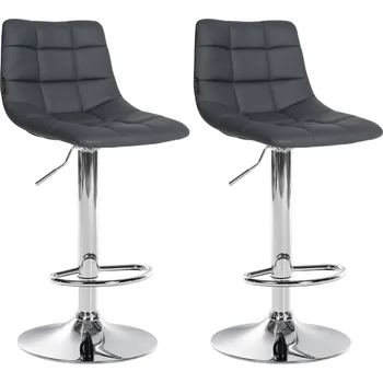 Barová židle LRCZ Sada 2 barových židlí Jerry v imitaci kůže Barva: černá, Barva rámu: chrom