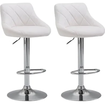 Barová židle LRCZ Sada 2 barových židlí z umělé kůže Lazio Barva: červená bordeaux