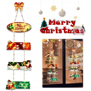 Vánoční dekorace Venkovní vánoční osvětlení s časovačem, 8 režimů pro vchodové dveře, okna