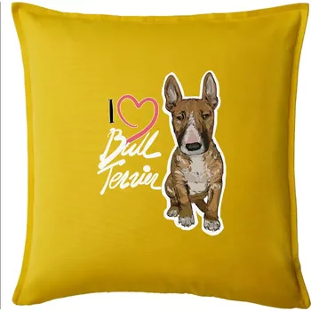 Polštář I love bull terrier - Polštář 50x50 - 50x50 - Pouze potah ( Žlutá )