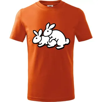 Chlapecké tričko Dupající králící - Tričko dětské bavlněné - 122 cm/6 let ( Oranžová )