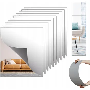 Zrcadlo AKRYLOVÉ SAMOLEPICÍ SAMOLEPKY ZRCADLOVÉ ZRCADLO SAMOLEPICÍ PANELY 10 KS