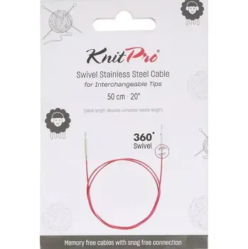 Jehlice KnitPro Purple otočné ocelové lanko 360° 50Cm (KnitPro Purple otočné ocelové lanko 360° 50Cm)