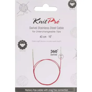 Jehlice KnitPro Purple otočné ocelové lanko 360° 40Cm (KnitPro Purple otočné ocelové lanko 360° 40Cm)