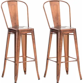 Barová židle LRCZ Sada 2 kovových barových židlí Aiden Barva: oranžová