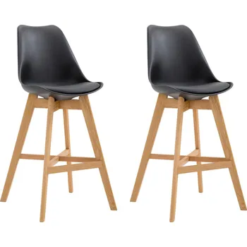 Barová židle LRCZ Sada 2 plastových barových židlí Cannes Barva: oranžová, Barva rámu: natura