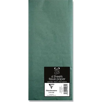 Výtvarná sada CLAIREFONTAINE hedvábný papír - tm. zelený, 6 ks, 50x70 cm