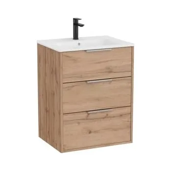 Koupelnový nábytek Koupelnová skříňka s umyvadlem Roca Optica 60x75,7x45,5 cm dub OPT603ZO