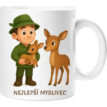 Dárkový hrnek pro myslivce - Hrneček nejlepší myslivec 2 - 330 ml / Jedna strana