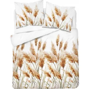 Povlečení Saténové Povlečení bílé zlaté klasy boho louka 140x200 elegantní bavlna