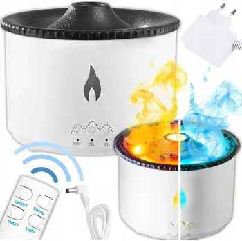 Aroma difuzér Zvlhčovač vzduchu Vulkán DIFUZÉR AROMATERAPIE 360 ML + Dálkové ovládání