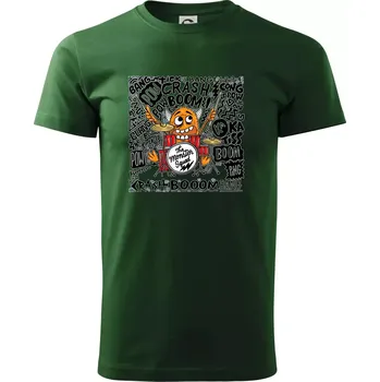 Pánské tričko Bubeník - the moster squad - Triko extra velké (5-8XL) - 7XL ( Lahvově zelená )