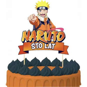 Obraz ZÁPICH DO DORTU Narozeninová Oslava Sto Let NARUTO ANIME UZUMAKI POSTAVY OZDOBY 2