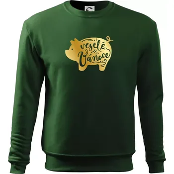 Pánská mikina Zlaté prasátko - Mikina Essential pánská - XL ( Lahvově zelená )