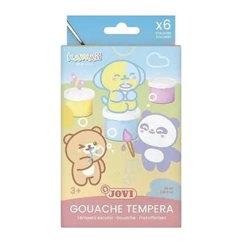 Výtvarná barva JOVI Kawaii temperové barvy 5 x 35 ml + štětec