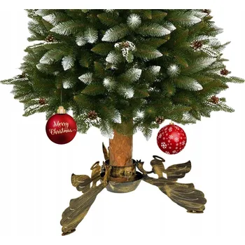 Stojánek na vánoční stromek STOJAN POD STROMEČEK ANDĚL VELKÝ fi 105MM ČERNO ZLATÝ KOVANÝ