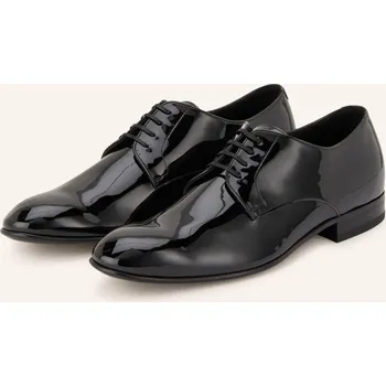 Pánské mokasíny Boss Pánské Lakované Šněrovací Boty Derrek, černá, 46