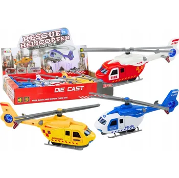 autíčko Záchranářský Vrtulník Policijní Hasičský Kovový Pohon Otevírací Dveře