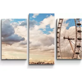 Obraz Sablio Obraz - 3-dílný London eye - 75x50 cm