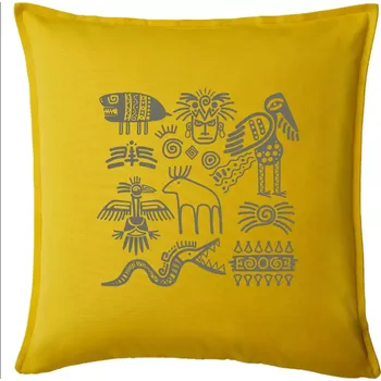 Polštář Indiánské znaky - Polštář 50x50 - 50x50 - Pouze potah ( Žlutá )