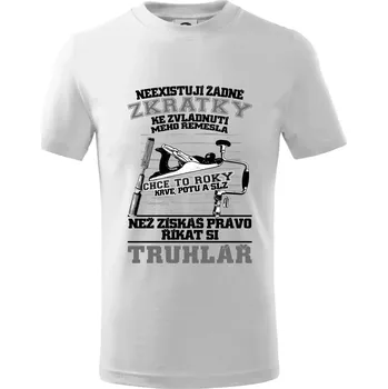 Truhlář zkratky - Tričko dětské bavlněné - 98 cm / 2 roky ( Bílá )