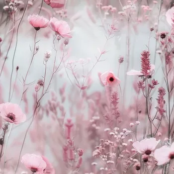 Organza matná květiny světlé 41