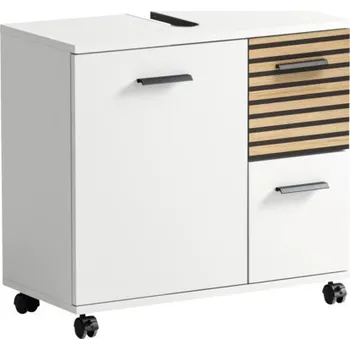 Koupelnový nábytek Skříňka pod umyvadlo Möbelpartner Katta dřevodekor bílá 65,1 x 60 x 32 cm