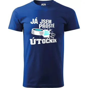Pánské tričko Já jsem prostě útočník (hokej) - Triko extra velké (5-8XL) - 7XL ( Královská modrá )