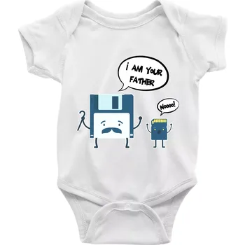 Kojenecký body I am your father SD karta - Body kojenecké s krátkým rukávem - Krátký r. 12-18 měs ( Bílá )