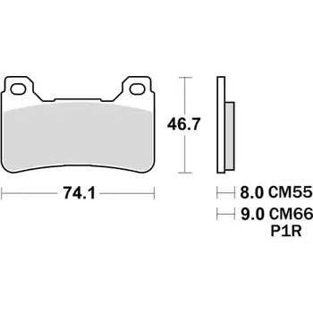 Brzdová destička brzdové destičky, BRAKING (sintrovaná směs CM55) 2 ks v balení M501-225