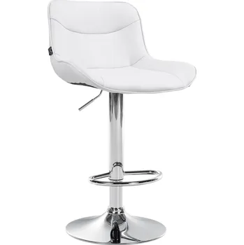 Barová židle LRCZ Koženková barová židle Vonore Barva: šedá, Barva rámu: chrom