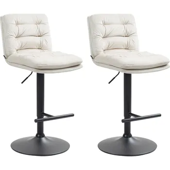 Barová židle LRCZ Sada 2 sametových barových židlí Damar Barva: Modrá, Barva rámu: černá