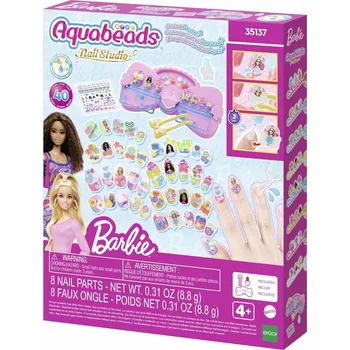 Panenka Aquabeads Barbie Studio na úpravu nehtů NAIL STUDIO Příslušenství