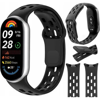 Řemínek na hodinky Řemínek pro Xiaomi Mi Band 8, 9 a 10 ODOLNÝ NÁHRADNÍ ŘEMÍNEK iSTRAP ČERNÝ