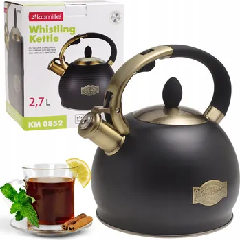 Konvice na čaj Konvice tradiční ocelová Kamille 2,7 l černá