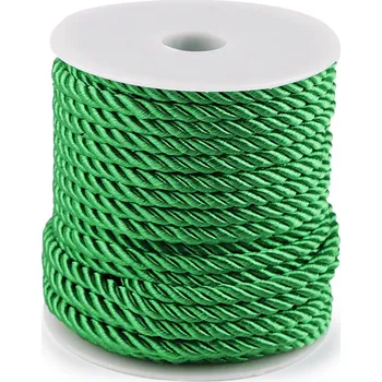 Šňůra kroucená Ø5 mm, střední, 19 zelená