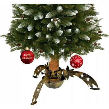 Stojánek na vánoční stromek STOJAN POD VÁNOČNÍ STROMEK KOMETA VELKÝ fi 105 MM ČERNO-ZLATÝ KOVANÝ