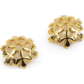 Kaplík Ø8 mm vločka, malé, 2 zlatá