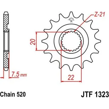 Řetězová sada pro motocykl Řetězové kolečko JT JTF 1323-12 12 zubů, 520