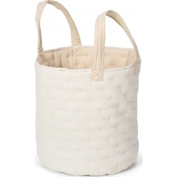 Dětsný nábytek Little Dutch Košík textilní oboustranný extra velký Pure Soft Beige Stripe