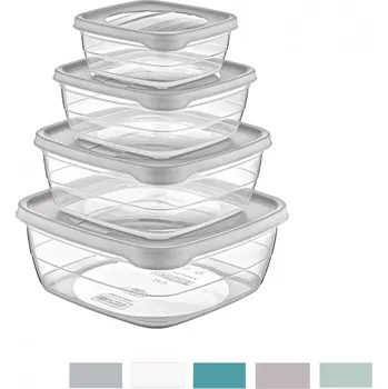 Dóza na potraviny Dóza UH Trend čtverec 4 ks mix