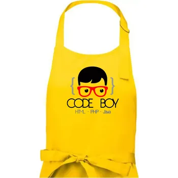 Kuchyňská zástěra Code Boy - Dámská zástěra na vaření - Univerzální velikost ( Žlutá )