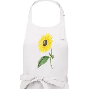 Kuchyňská zástěra Slunečnice otočená - Dámská zástěra na vaření - Univerzální velikost ( Bílá )