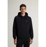 MIKINA WOOLRICH LOGO INTERLOCK HOODIE BLACK