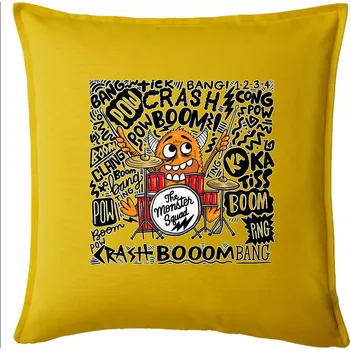 Polštář Bubeník - the moster squad - Polštář 50x50 - 50x50 - Pouze potah ( Žlutá )
