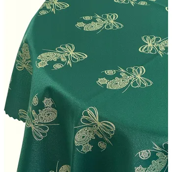 ubrus Obrus Oboustranný Odolný Skvrnám Vánoční Baňka Zelený Kulatý prům. 100 cm